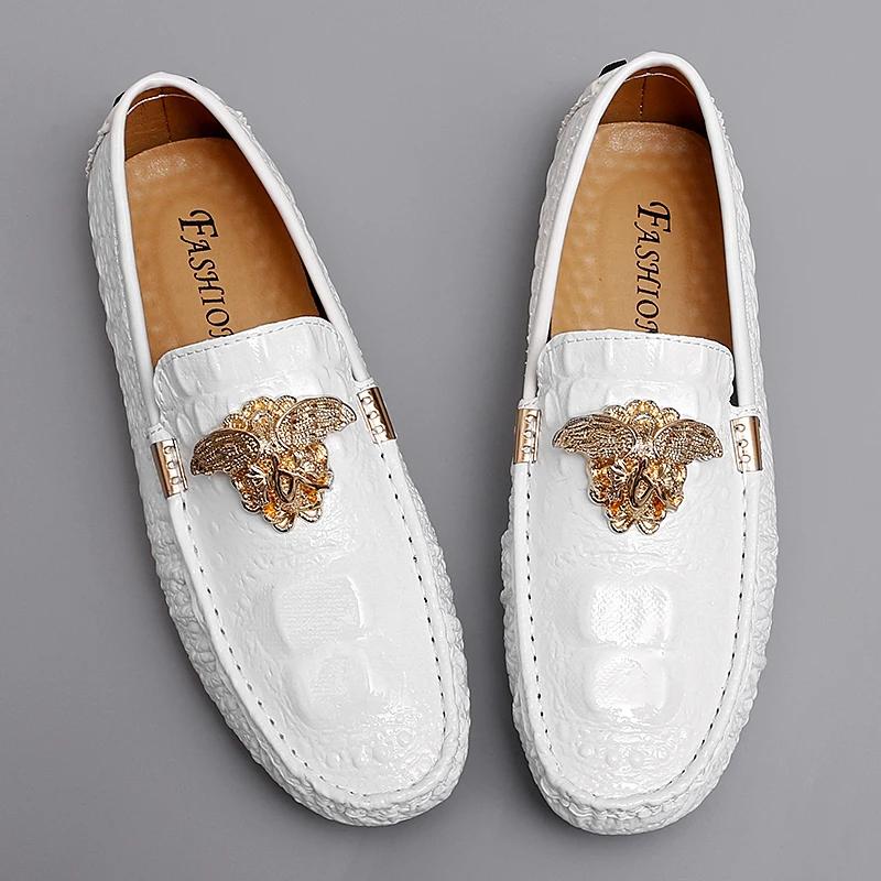 2024 New Men's Casual Leather Ride To Make the Boat Shoes Breathable Soft Men's Flats Color Lazy Loafers Large Size35-48