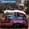 3PCS Neon Game Over Art Bedding Set,Including 1pc Duvet Cover And 2pcs Pillowcases Perfect for Bedroom, Dormitory, Fan Christmas Gift