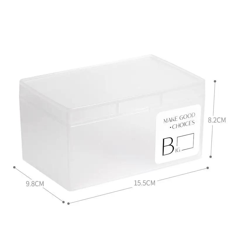 Frosted Plastic Snap-Lock Storage Box Card Organizer Desktop Drawer Container for Collectibles Craft Supplies Small Objects