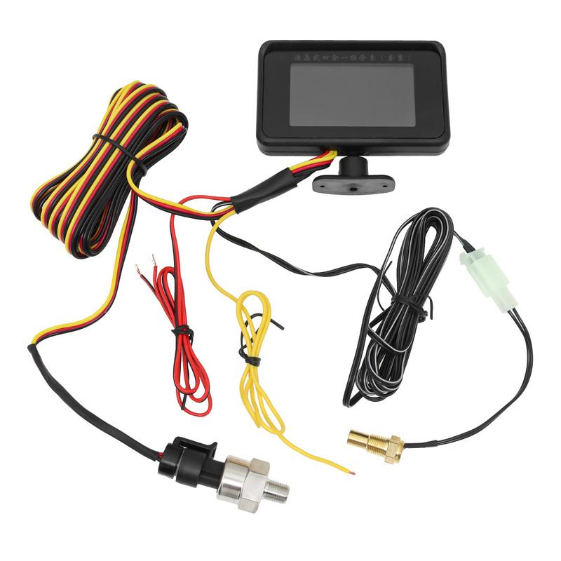 HD Digital Car LCD Display Gauge Universal 4 in1 Water Temp Voltage Fuel Level Oil Press Instruments Sensor NPT 1/8 12V/24V