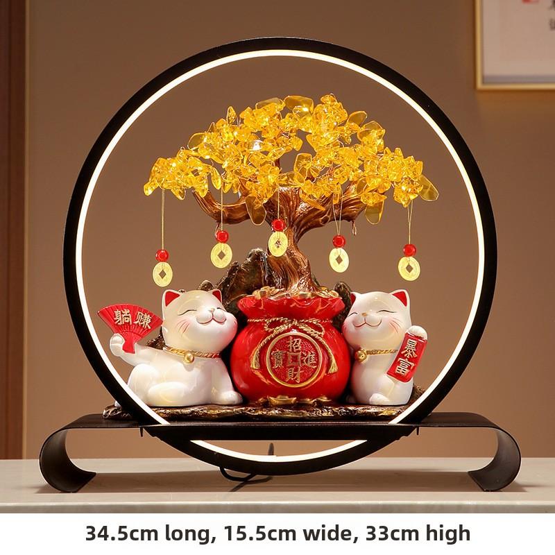 Lucky Cat Lantern Circle Lucky Money Tree Ornament Living Room Decoration housewarming opening gift