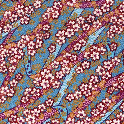 Nippon Chuko NBK Chirimen Yuzen Cherry Blossom Pattern 70cm Wide X 3m Pink, Approx. Cut, YN330-01-3M