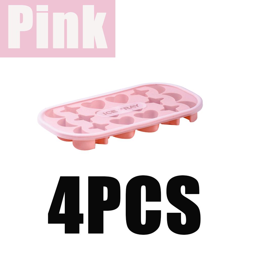 Silikon Eiswürfelform mit Deckel Eisform mit Mond Stern und herzförmiger Form für Kühlung Getränke Whiskey Wodka Cocktails