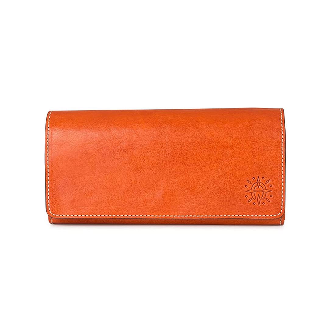

button closure long wallet Wallet Vons Genuine Leather Stylish Popular 0030552 [Dakota] Cover-type Women s (Orange (34))