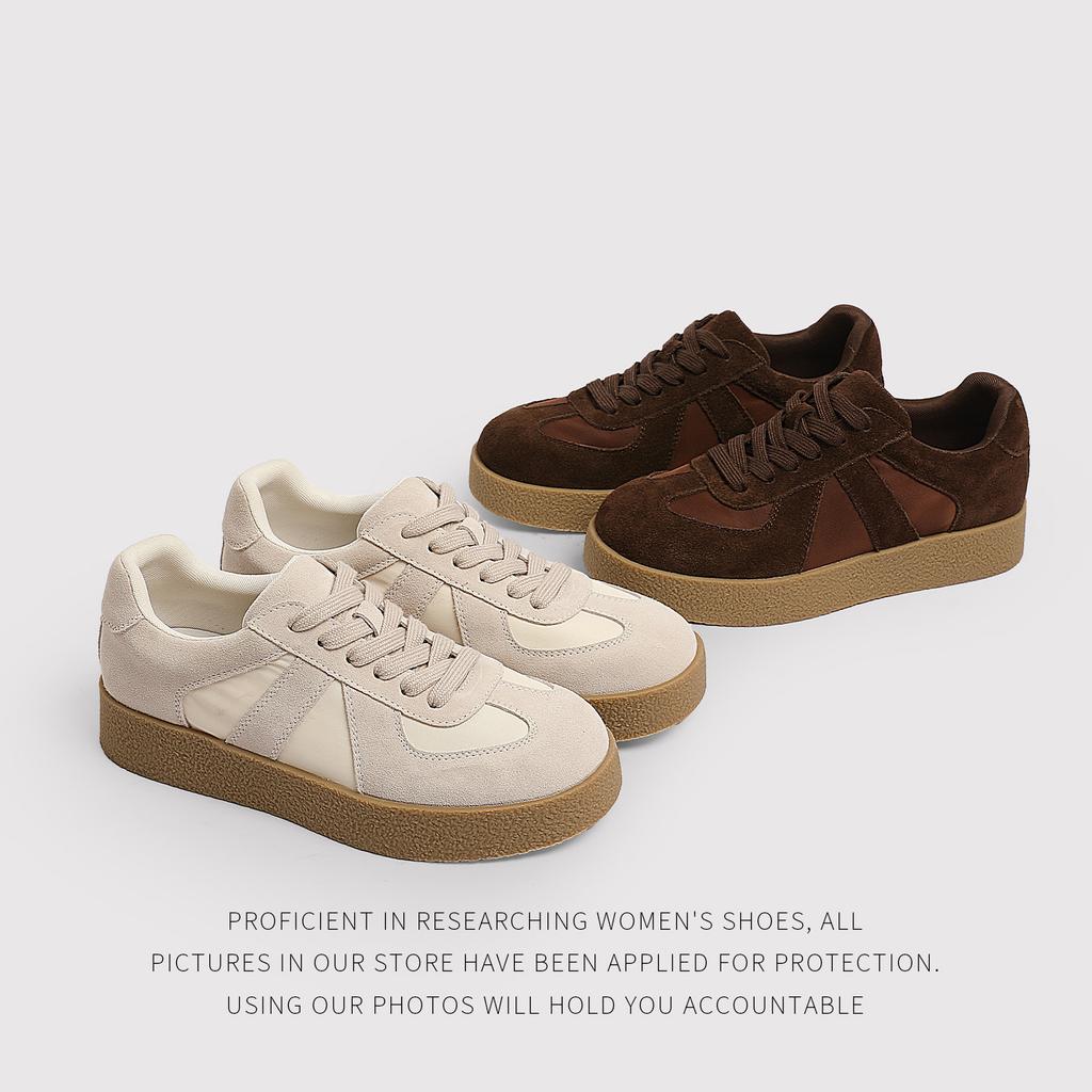 Retro Casual Moral Training Shoes Women'S Spring And Summer Round Head Color Matching Sports Little White Shoes Board Shoes