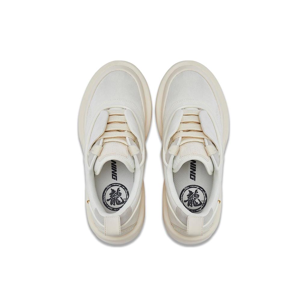 Li Ning X Jackie Chan Collaboration Kung Fu Series Kung Fu Yang Low-Top Skate Shoes Unisex Sneakers Vanilla-White AZGT059-2