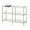 VASAGLE Tavolino Consolle, Tavolino da Divano con 3 Ripiani, Ripiano in Vetro Temperato, 100 x 30 x 73 cm, Struttura in Metallo, Moderno, per Ingresso Soggiorno Camera da Letto