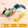 Pouncing Cat Toy Chirping Bird Interactive Simulation Electric Touch Activated Hunting Instinct Plush Teaser for Indoor Cats And Dogs Sounds