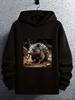 Patterned Casual Hoodie