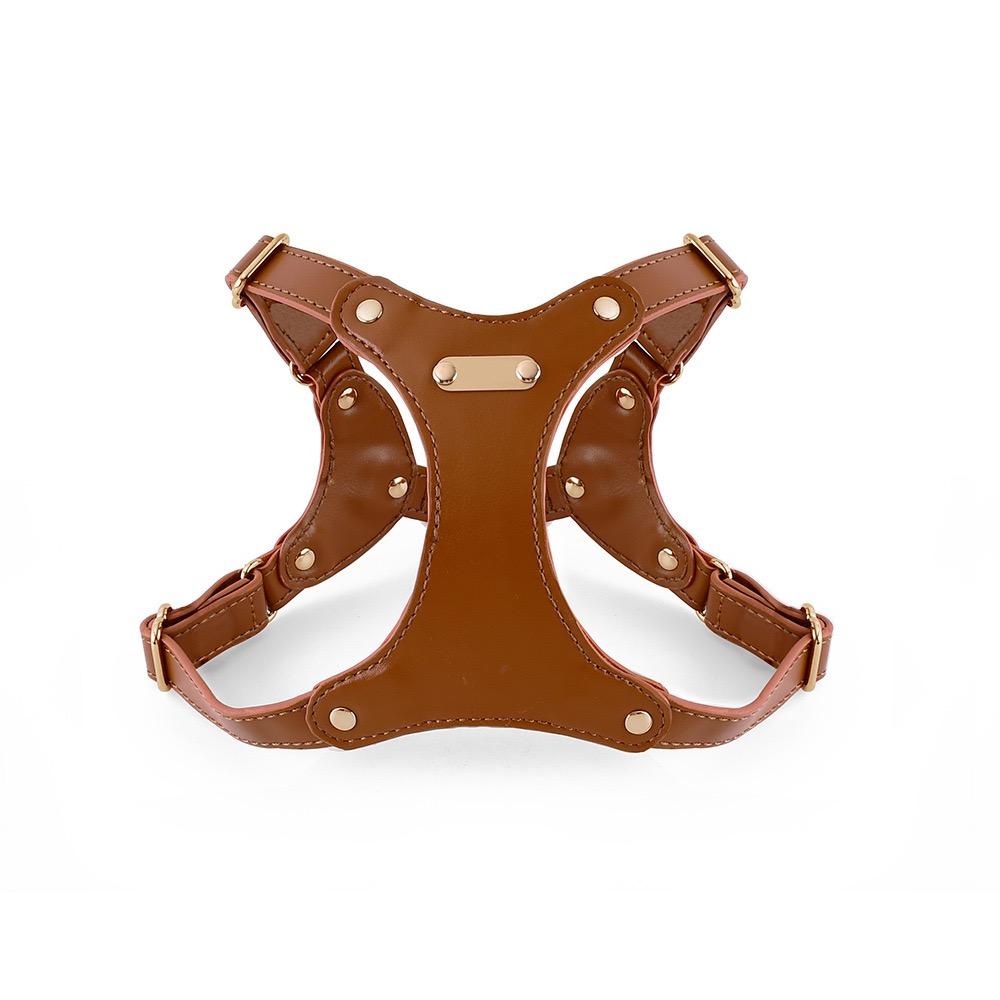 Hot Popular High Quality Adjustable Soft Leather Dog Harness Vesr Dog Leash Collar For Pets Supply