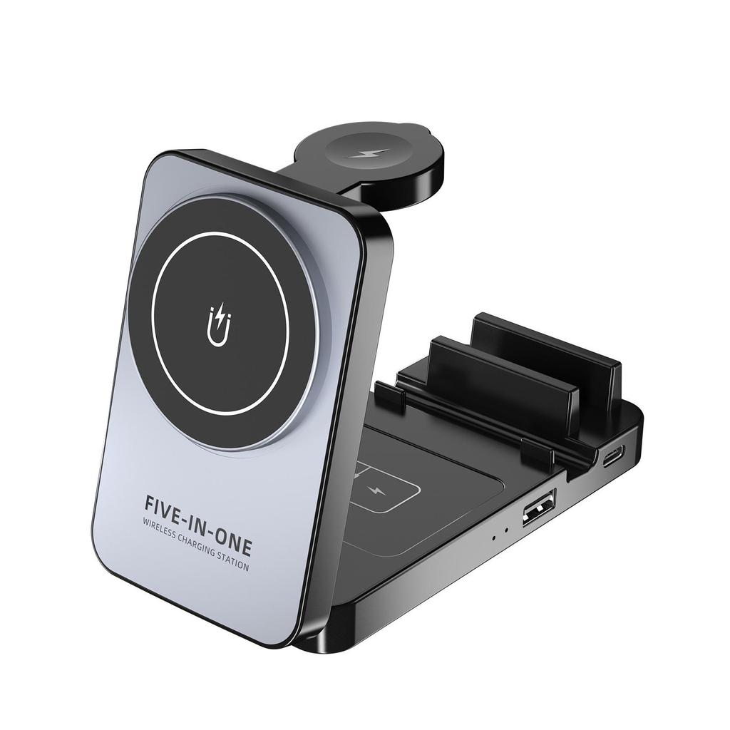 Magnetic Wireless Charger Stand for Phone, Watch & Earbuds - All-in-One Fast Charging Dock