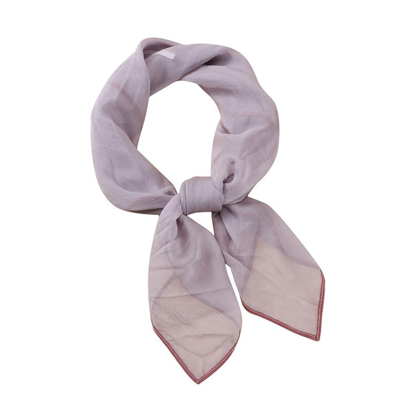 Fashion Simulated Silk Scarf Women's Simple Style Solid Color Thin Cloud Pattern Scarf Small Square Scarf