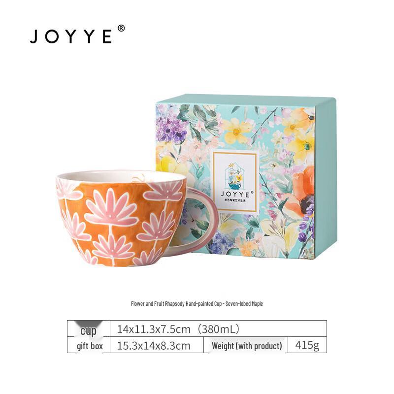

JOYYE Floral & Fruit Series Hand-Painted Ceramic Mug