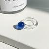Anello da Dito Geometrico Rotondo Trasparente Colorato alla Moda in Vetro di Cristallo per Donne Amici Accessori Gioielli per Feste Estive