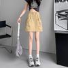 Gray Women's A-Line Midi Skirt with Elastic Drawstring Waist - Summer 2025 Anti-Exposure Workwear Style