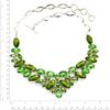 Peridot Quartz Gemstone Ethnic Style Silver Jewelry Necklace 16-18''