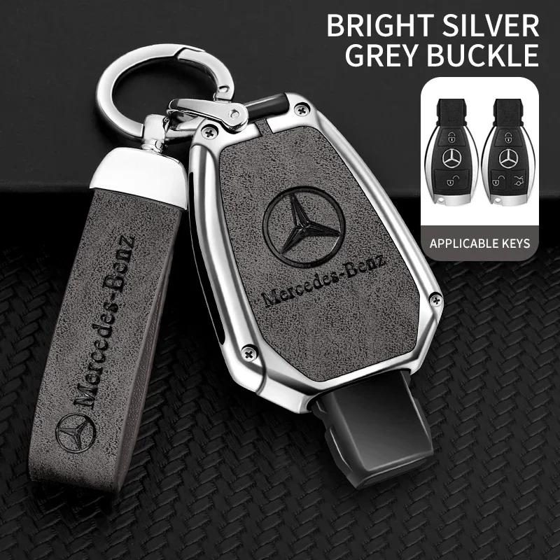 Zinc Alloy Leather 2/3 Buttons Car Remote Key Case Cover For Mercedes Benz A B G R Class GLA GLK W176 W204 W251 W463 Accessories