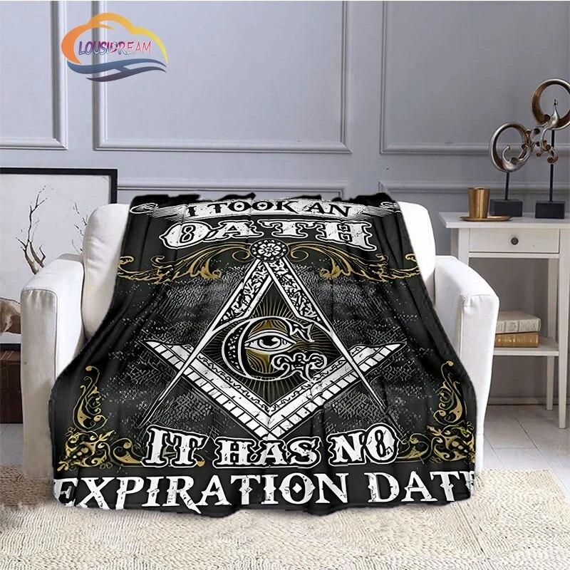 The Freemasons Blanket Freemasonry Series Flannel Cashmere Blanket Masonic Fluffy  All Seeing Eye Printing Pattern Blanke