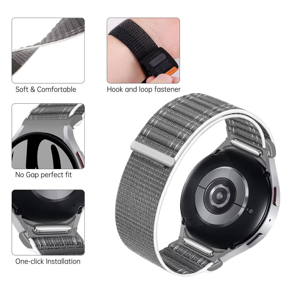 No Gaps Strap For Samsung Galaxy Watch 7 6 5 4 44mm 40mm/5 Pro Bracelet Correa Galaxy Watch6 Watch4 Classic 47 Nylon Loop Band