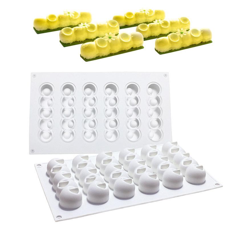 6 Holes Concave Ball Art Cake Decorating Mold 3D Silicone Molds Cake Baking Tools for Dessert Decoration Bakeware