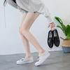 Women's White Canvas Loafers Glitter Platform Low Top Slip-On Casual Shoes Comfort for Daily Walking Sneakers for Girls
