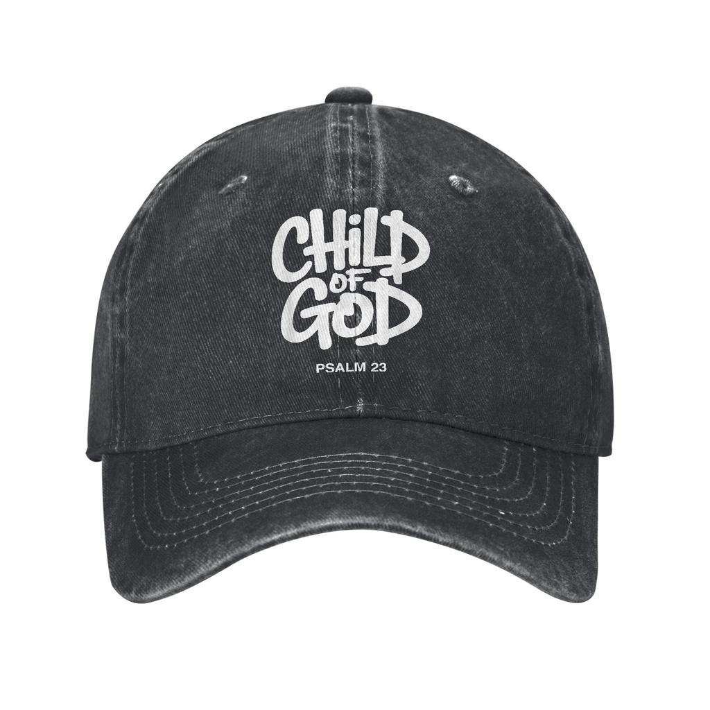 Christian Child of God Psalm Unisex Baseball Caps Bible Verse Distressed Washed Hat Vintage Outdoor Running Golf Soft Sun Cap