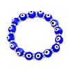 Glass Blue Evil Eye Crystal Rondelle Spacer Evil Stretch Bracelet [Bling Jewelry]