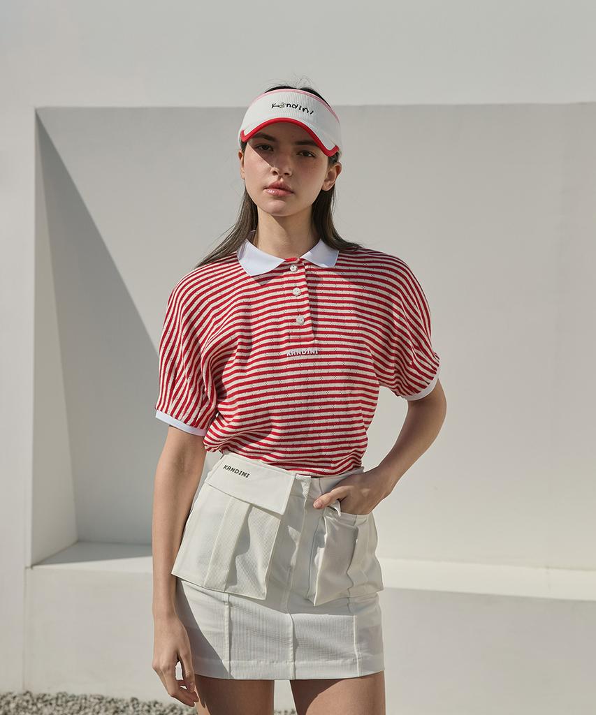 KANDINI Pink (Red) Signature Color Block Visor Hat