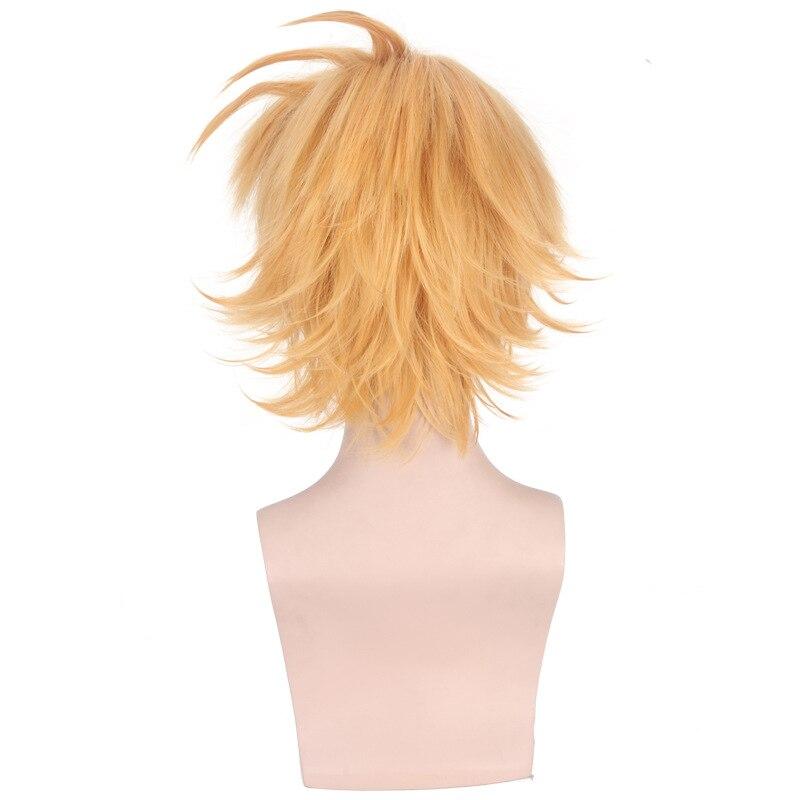 Anime 35CM Final Fantasy XV Prompto Argentum Short Linen Blonde Cosplay Costume Wig Heat Resistance Fibre Hair Wigs