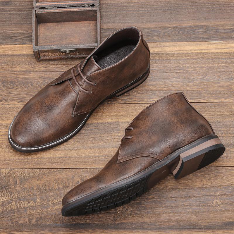 Brand Men's Boots Classical Retro High Quality Lace-up Leather Boots Comfy Durable Desert Boots for Men Casual Botas Para Hombre