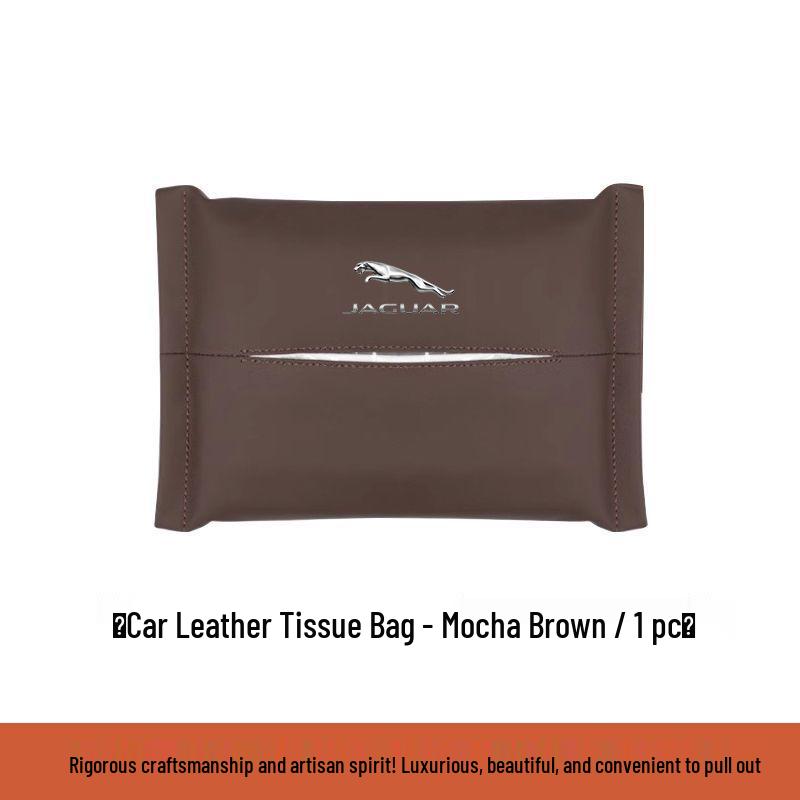Leather Headrest Tissue Box for Jaguar XEL, XFL, F-PACE & E-PACE Cars