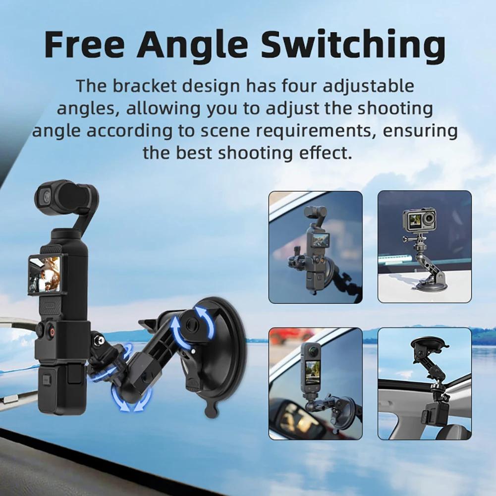 For DJI OSMO Pocket 3 Camera Car Holder Bar Suction Cup Mount Adapter Gimbal Camera Car Mounted Holder Action Camera Accessor