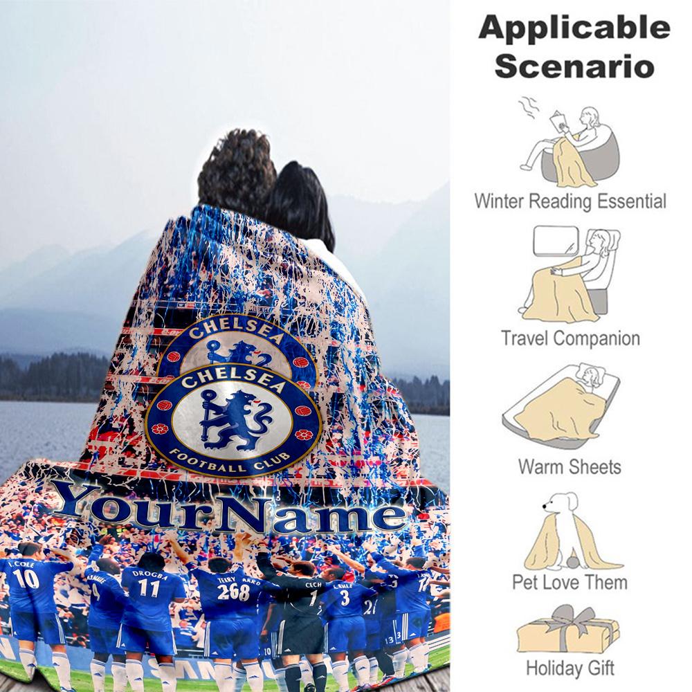 Chelsea Customize Your Name Blanket Throw Customizable Blanket Soft & Cozy for Seaside Couch Bed Sofa Ideal for All Seasons Gifts For Family Or Friend