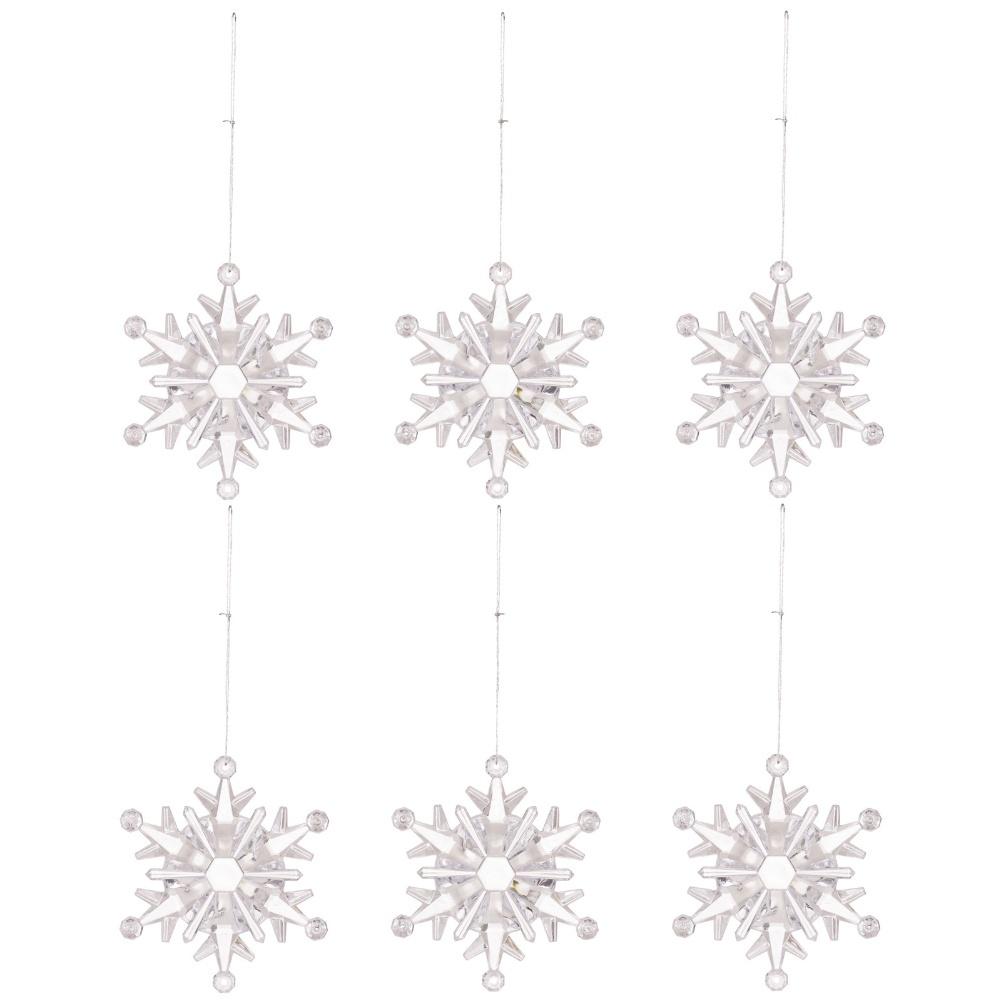 24 Piece Set Acrylic Snowflakes Christmas Decorations Hanging Ornaments