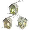 Multicolored LED Light Up Wooden Christmas Cabin Ornament for Tree Decorating Party Homes Decoration