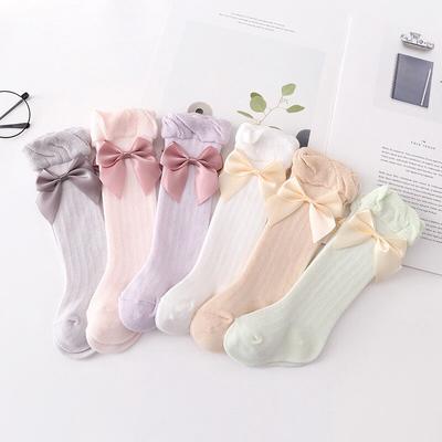 Mergaičių kojinės aukštai ant kelių, vasarinės vienspalvės, kvėpuojančios minkštos medvilnės mergaičių ilgos kojinės