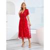 Women's Slim Fit V-neck Mid Length Dress Silm V Neck Mid Length Long Length Dress