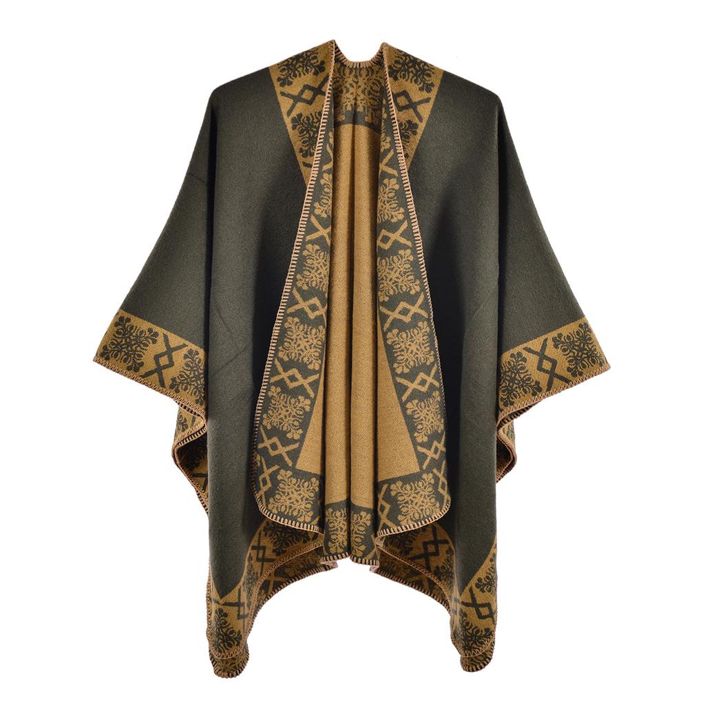 Women S Ethnic Style Thick Faux Cashmere Scarf Winter Warm Shawl Wrap