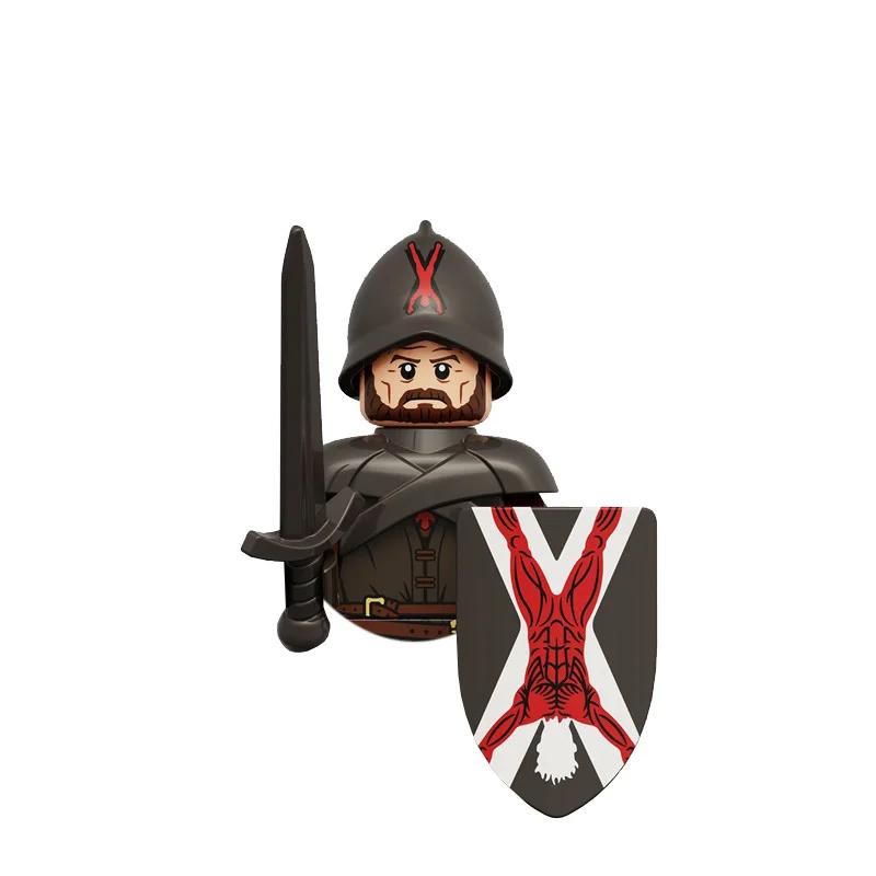 Mittelalterliche Antike Schwer gepanzerte Soldaten Römischer Zenturio Infanterie Hornbläser Militärfiguren Bewaffnung Modell Bausteine Spielzeug