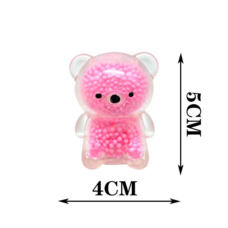 Gold Powder Bear Decompression Toy – Squeeze Music Cute Vent Beads Ball