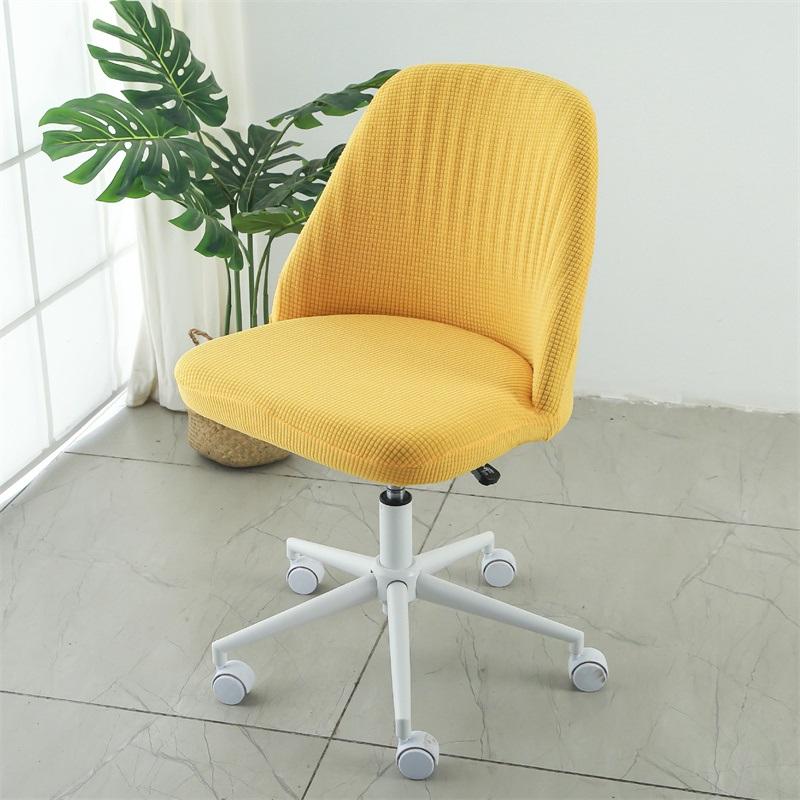 

Pure Color Curved Chair Cover Polar Fleece Duckbill Chair Cover Chair Slipcover Elastic Seat Covers For Kitchen El Office 1Pc