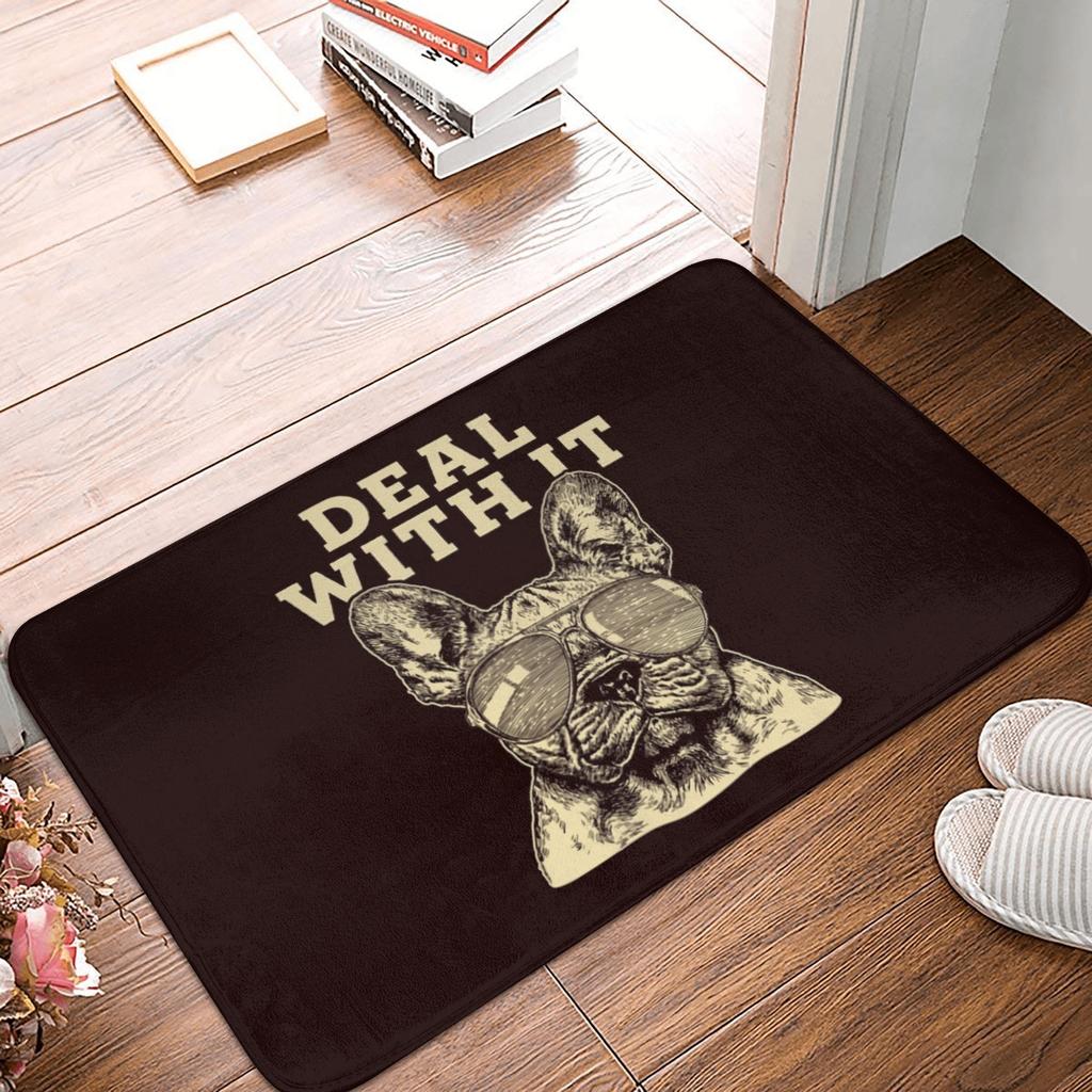 French Bulldog Doormat Anti-Slip Kitchen Bathroom Mat Living Room Floor Door Entrance Carpet Rug