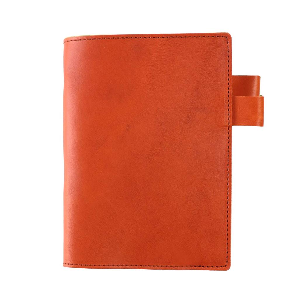 A5 size notebook genuine Tochigi made in Japan cover, leather, leather, [HBNC-047C] (orange)