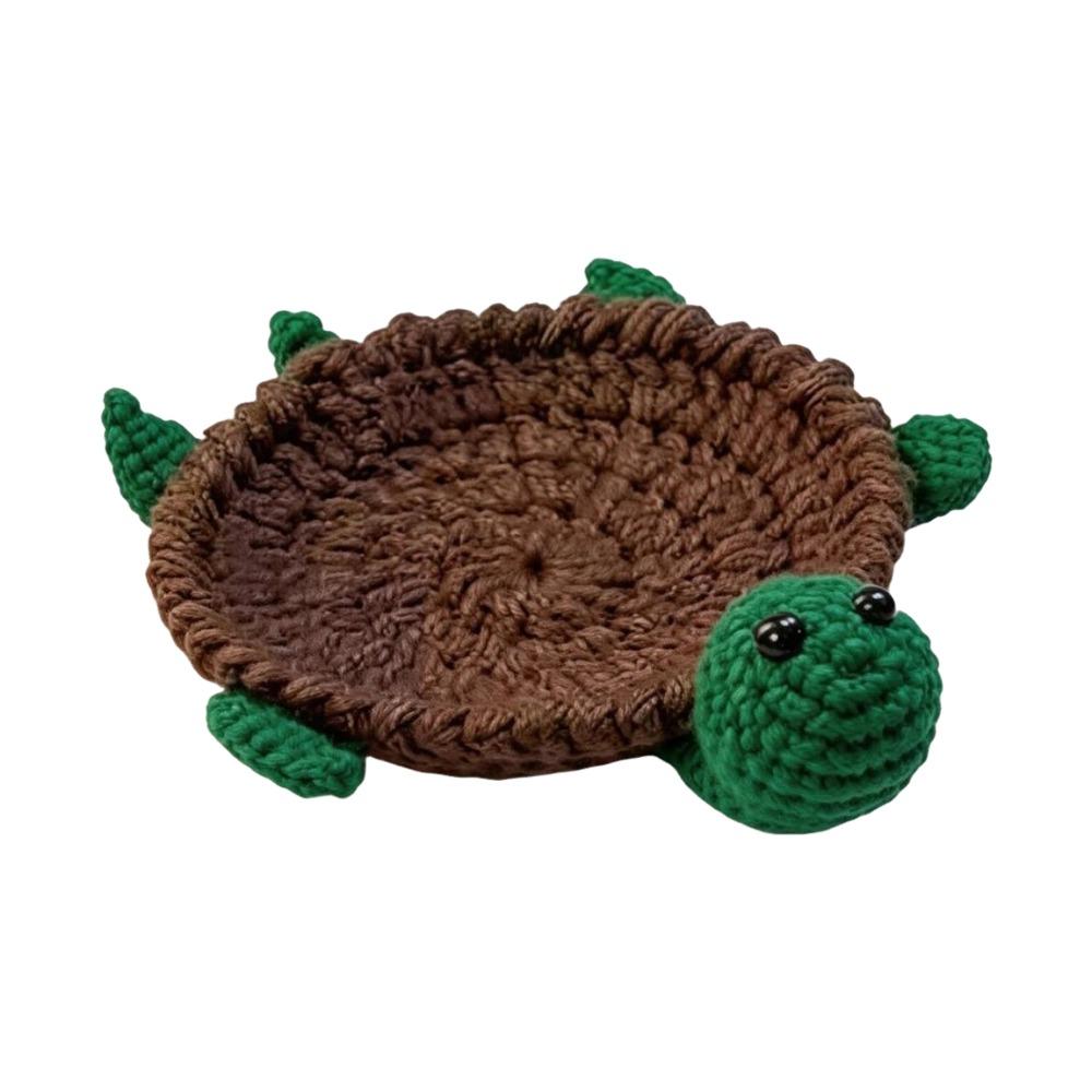 Handmade Crochet Craft Crochet Animal Coaster Heat Insulation Coffee Pad  Daily Drink Cup Mat Sea Turtle
