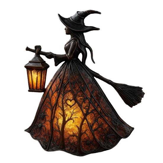 Saisonale Tischdekoration Halloween Hexe Lampe, Gotisch mit Laterne Licht, Gruselige Nacht für Feiertagsparty Tischplatte