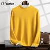 Fanzhen Men's Thickened Cashmere Blend Round Neck Pullover Sweater