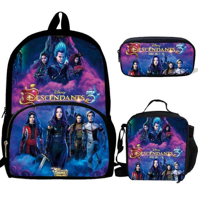 School Bag Descendants 3 Printing School Backpack For Teenagers Boys Girls Student Travel Book Bag Schoolbags 3PCS Set