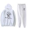 Women's Hooded Sports Tracksuit Unisex Two-Piece Running Outfits Long Sleeve Pullover Hoodies Sweatshirt+Sweatpants Set