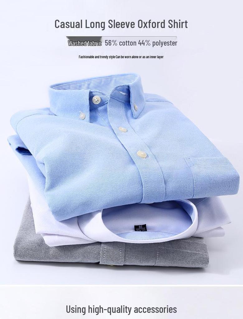 Chemise Oxford à Carreaux Décontractée pour Jeunes à Manches Longues - Coton Fin, Patchwork, Col Carré pour le Printemps et l'Automne