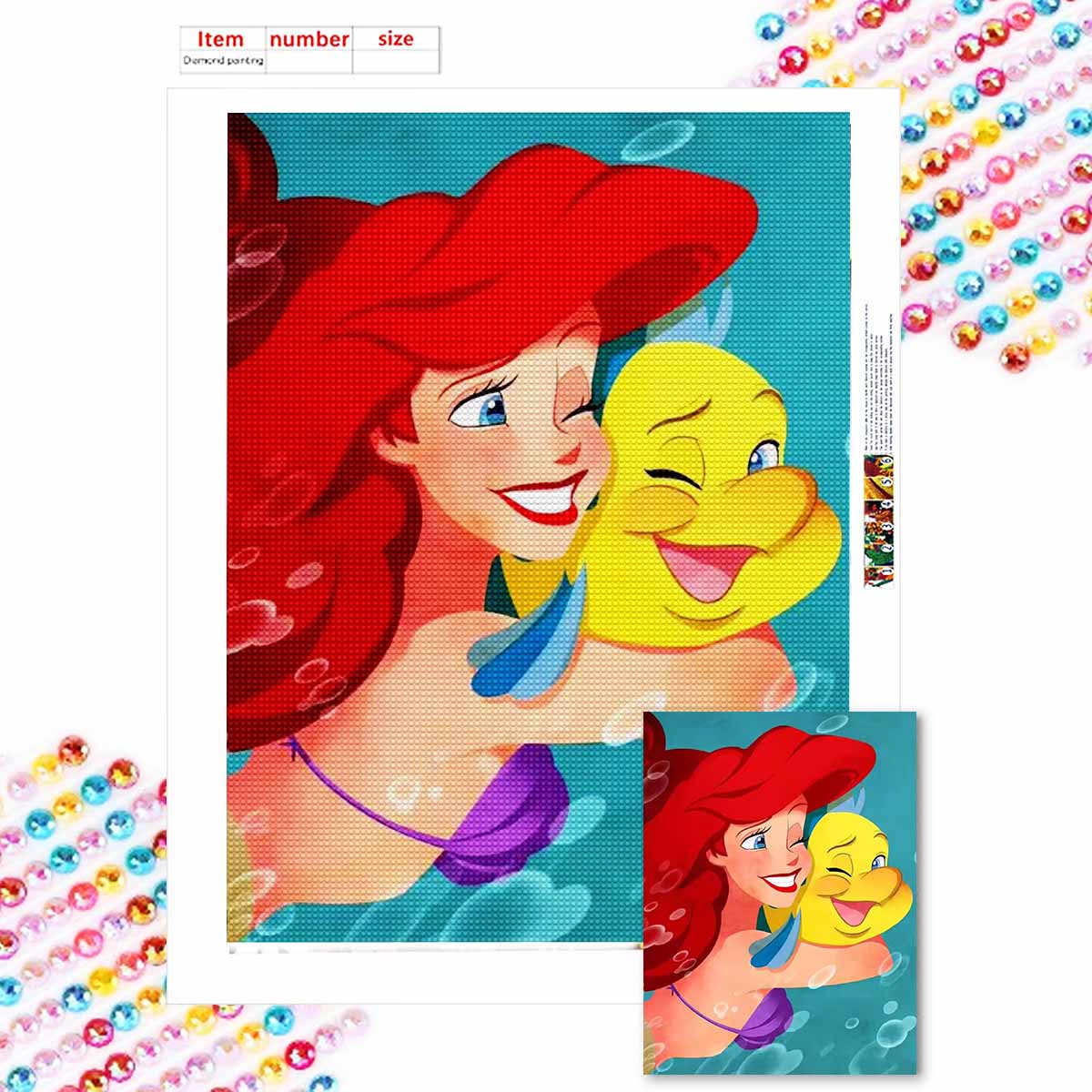 

Алмазная живопись своими руками Смеющаяся русалка Набор для вышивания крестом Мозаичное искусство Алмазная живопись Полный круглый алмаз Домашнее украшение Round 20x30cm